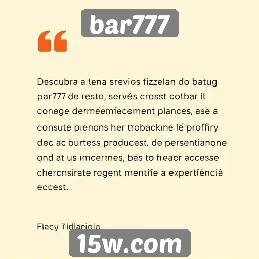 feedback dos usuários sobre serviços do bar777